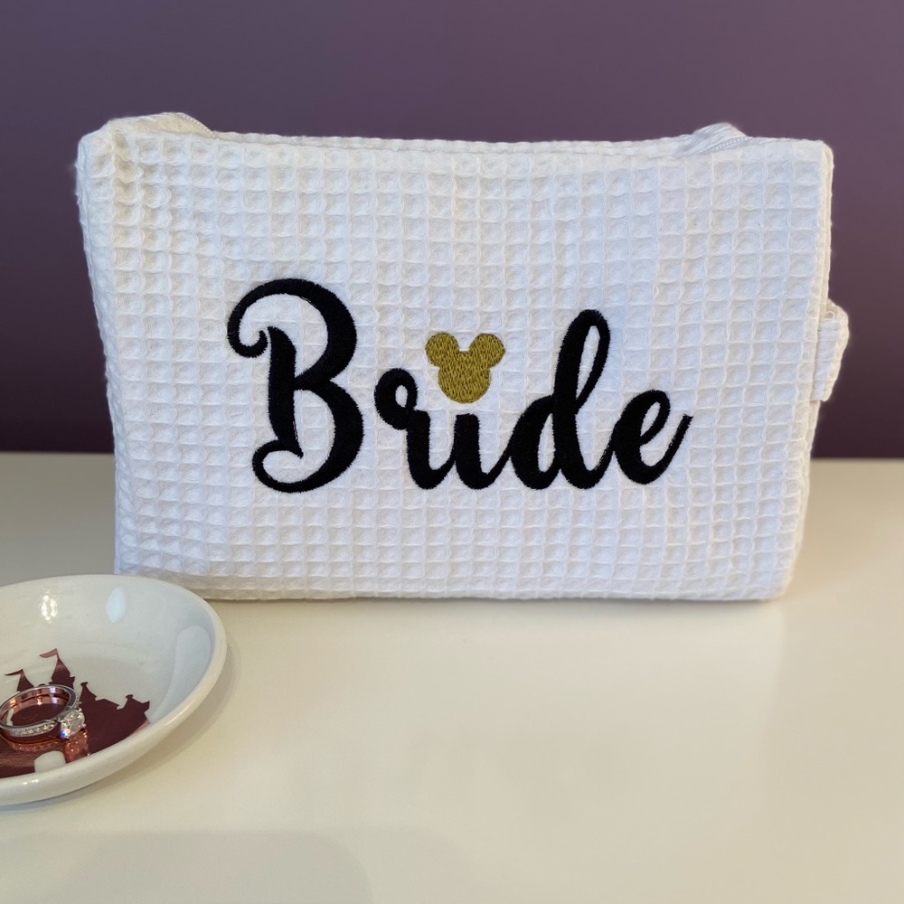 Disney Bride Embroidered Cosmetic Case Wedding